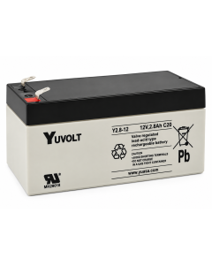 2.8Ah 12V Sealed Lead Acid Emergency Lighting Battery — F1 Faston - 4.75mm (Yuasa Y2.8-12)