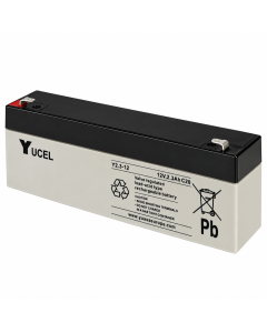 2.3Ah 12V Sealed Lead Acid Emergency Lighting Battery — F1 Faston - 4.75mm (Yuasa Y2.3-12)